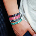 Handmade Black Green Red Cord Wrap Bracelet Fashionable Arabic Scarf Design by Manufacturer Supporting Palestine Keffiyeh Style