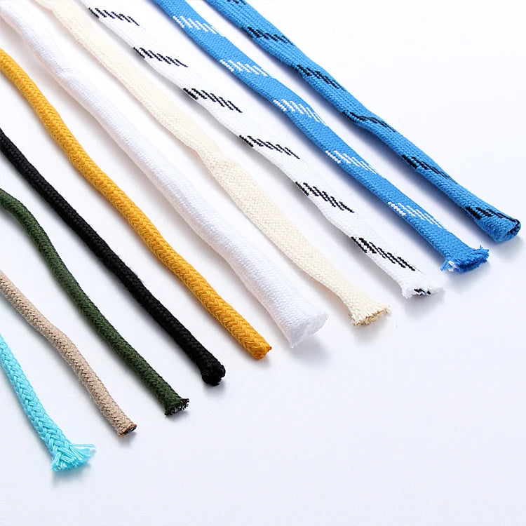Customized Braided Cotton Rope Drawstring for Hoodies and Pants Round Pattern Versatile Use in Shoes Bags Packaging Garments
