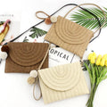 Straw Fashion Lady Clutch Purse Autumn Summer Crossbody Bag Portable Single Strap Shoulder Bag Envelope Wallet Handbags