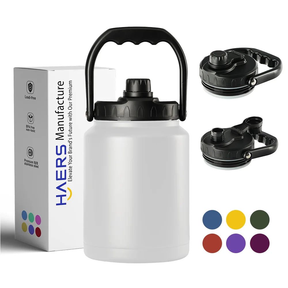 One Gallon Jug 128 oz Large Capacity Stainless Steel Insulated Eco-Friendly Luxury Water Bottles Beer Growler 24-36 Hours