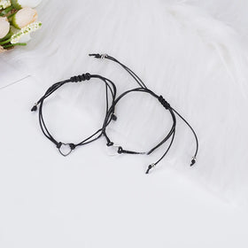 2PCS/set Hearts Pendants Knitting Couple Bracelet Charm Women Valentine's Day Gift KIB129