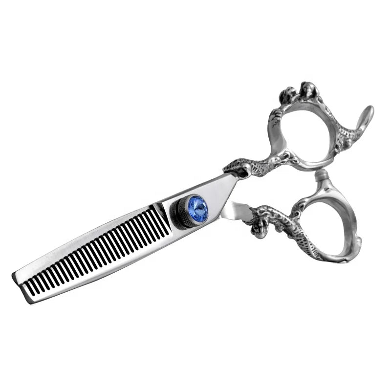 DL06-60V 6 Inch 440C Stainless Steel Beauty Thinning Scissors Right-Handed 30 Teeth Medium Handle Professional Hairdressing