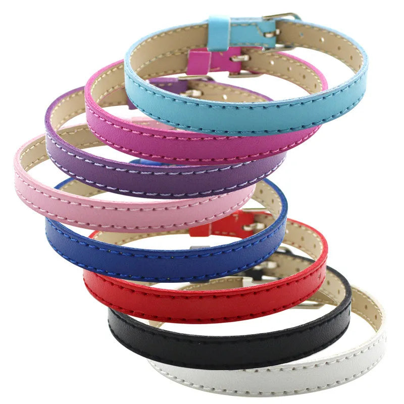 8mm Faux Leather PU Leather Bracelet Straps Slide Wristbands/Bracelets for 8mm Slide LettersJewelry Making Charms