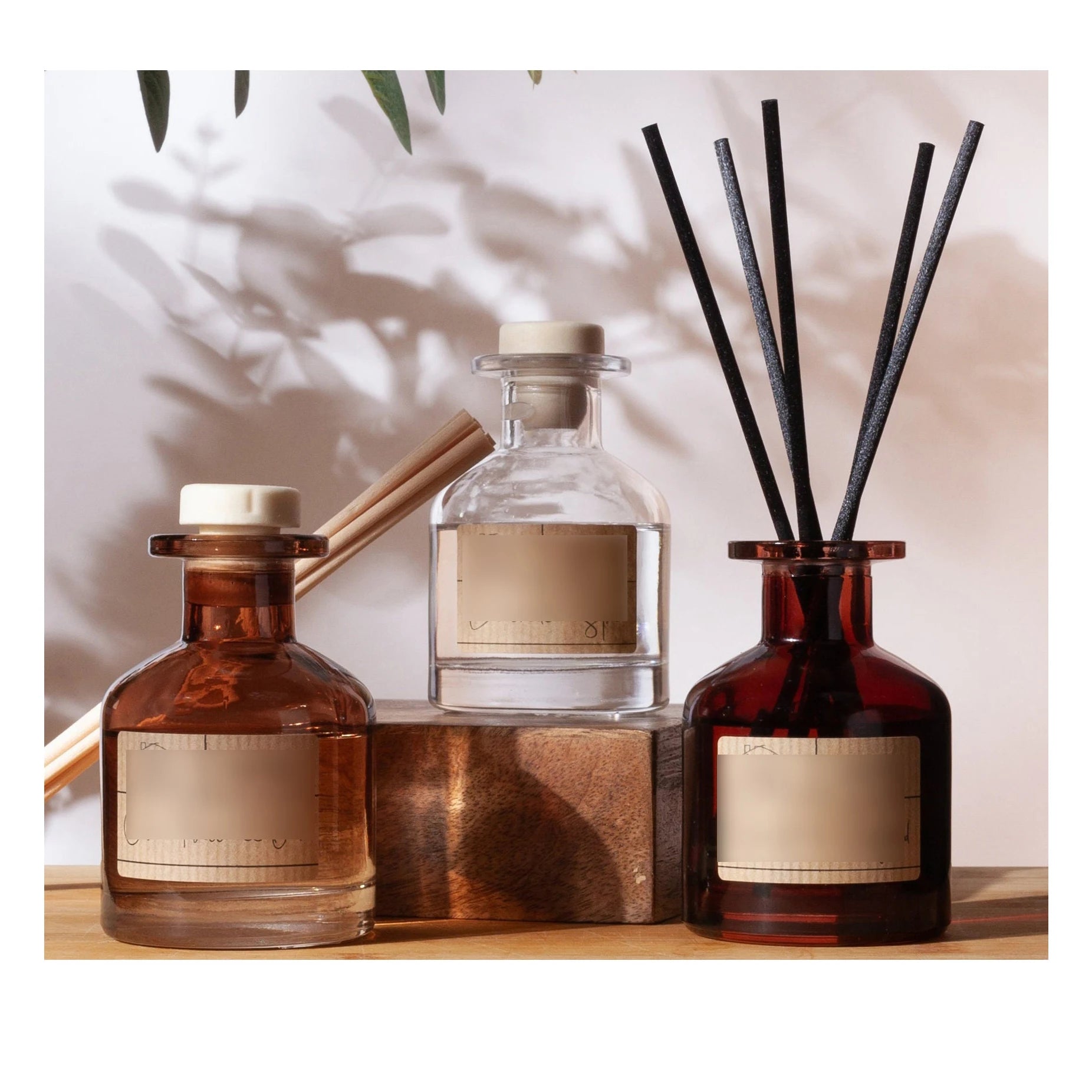 Wholesale 100ml 200ml Home Fragrance Reed Diffuser Bottle Luxury Custom Diffuser Jar Round Glass Bottle Reed Diffuser Bottle