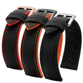 New 20mm 22mm 24mm Nylon Silicone Bottom Watch Strap Men Waterproof Breathable Rubber Wrist Band Bracelet Accessories for
