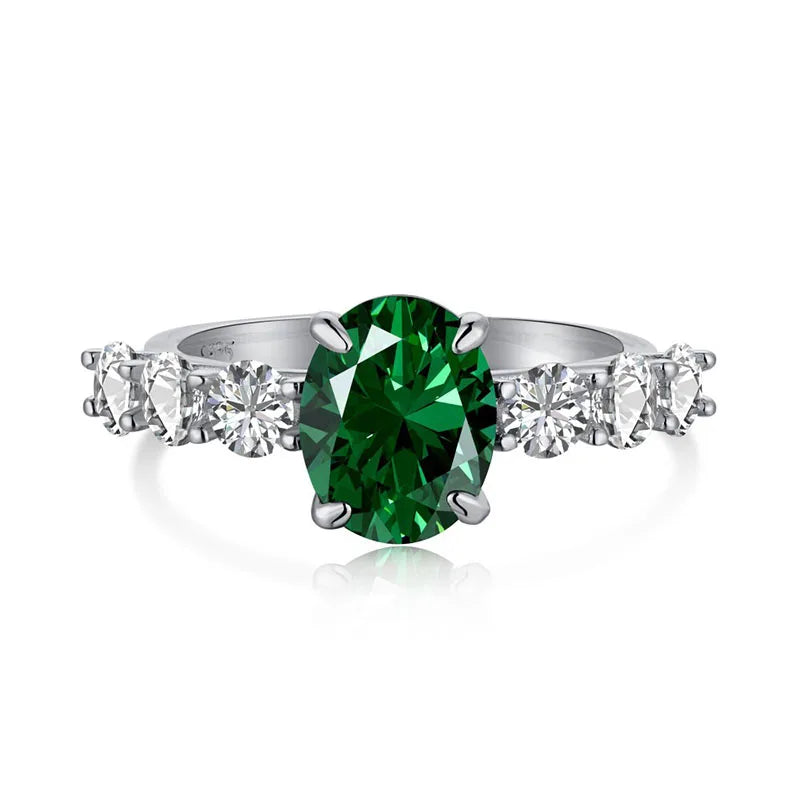 18k Gold Plated 925 Sterling Silver Ova Cubic Zircon Diamond High Fashion Jewelry Wedding Band Engagement Ring Women'S Gift