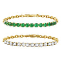 Fashion Stainless Steel 18k Gold Plated Hand Chain Women s Tennis Zircon Bracelet