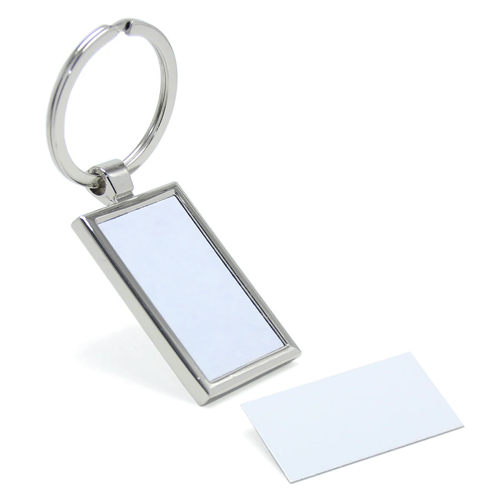 Manufacturer Personalize DIY Blank Key Ring Accessory Rectangle Photo Keychain Picture Key Chain Tag Metal Sublimation Key Chain