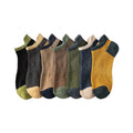 New Design Summer Cotton Retro Simple Color Blocking Men Ankle Socks