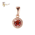 FJ Fallon Fashion Jewelry Solitaire Pendant Plated in Rose Gold Brass Based
