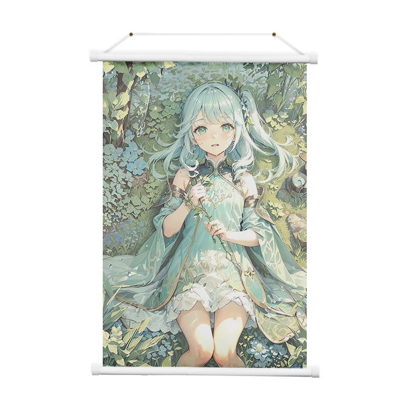 Customized high quality Genshin art design poster custom Waterproof wall scroll hanging poster for activities