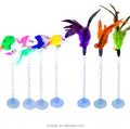 Creative Design Luxury Cat Teaser Stick Toy Interactive Plush Feather Suck Cup for Cats Dogs Interactive Balls