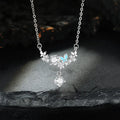 Fashion Star Butterfly Necklace Electroplating Silver Pendant Diamond Gemstone Pearl Ladies Necklace for Women Girls Jewelry