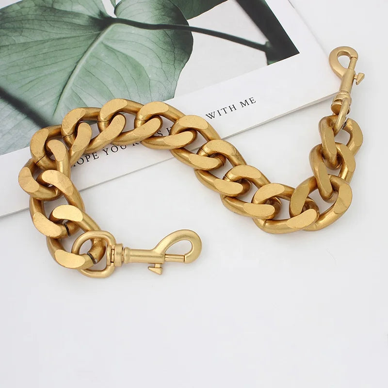 4 Colors Satin Gold 25mm Hot Sale Metal Aluminum Chain Hardware Decorative Strap Bag Chain Chunky Mobile Cell case Chain