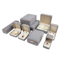 High-end Microfiber Ring Box Jewelry Packaging Wholesale Pink Green Blue Gray Pendant Box with Velvet