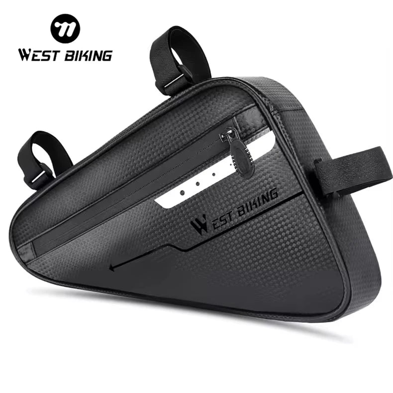 WEST BIKING 3L Reflective Strip Bicycle Storage Triangle Bag Road Bike Accessories Waterproof Rainproof Portable for Cycling