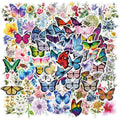 100Pcs Colorful Butterfly Flowers Plants Decorative Stickers for Kid Bottle Laptop Waterproof Vinyl VSCO Sticker