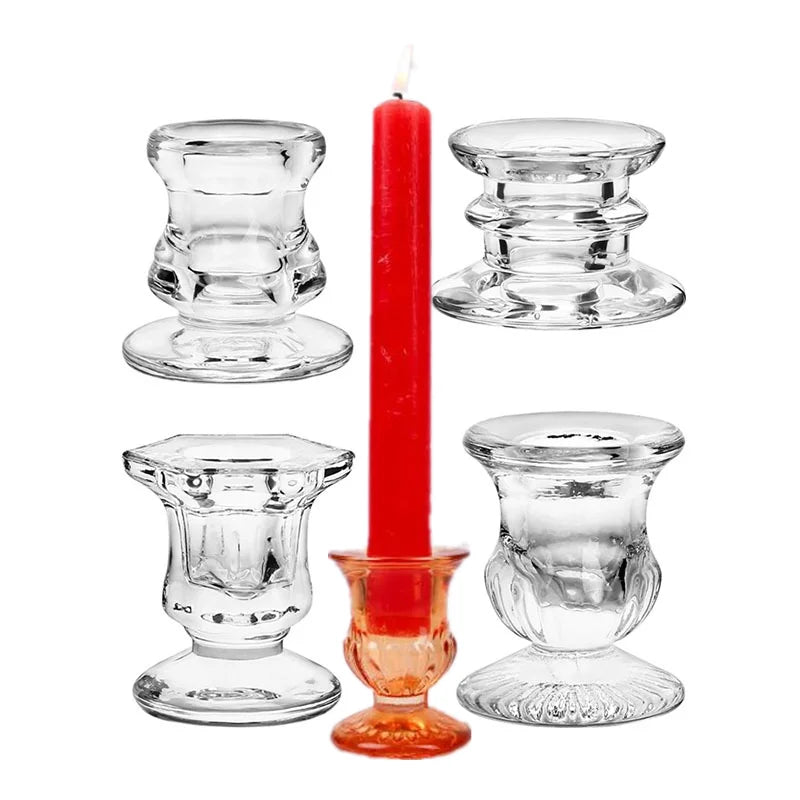 Wholesale Craft Ornament Cheap Candelabras Centerpieces Crystal Single Replacement Glass Candle Holder Candelabra Stand