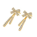 Trendy Elegant Zircon Bow Stud Earrings for Women Korean Bowknot Earring Girl Party Luxury Jewelry