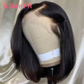 180% Density Brazilian Hair Virgin Remy Lace Front Bob Wigs Transparent for Lace Short Length MegaBDM