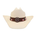 2025 Summer New Fashion Ethic Female White Cowboy Hat Women's Wide Brim Paper Straw Cowgirl Hat for Adults Party Outdoor Travel