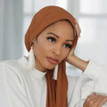 Factory Price Popular Plain Elastic Ribbed Jersey Muslim Hijab Women Crinkled Scarf Wrinkle Headwraps for Women