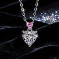 Ready to Ship 925 Sterling Silver Heart Cut Vvs D Color 1CT Moissanite Love Necklace for Women