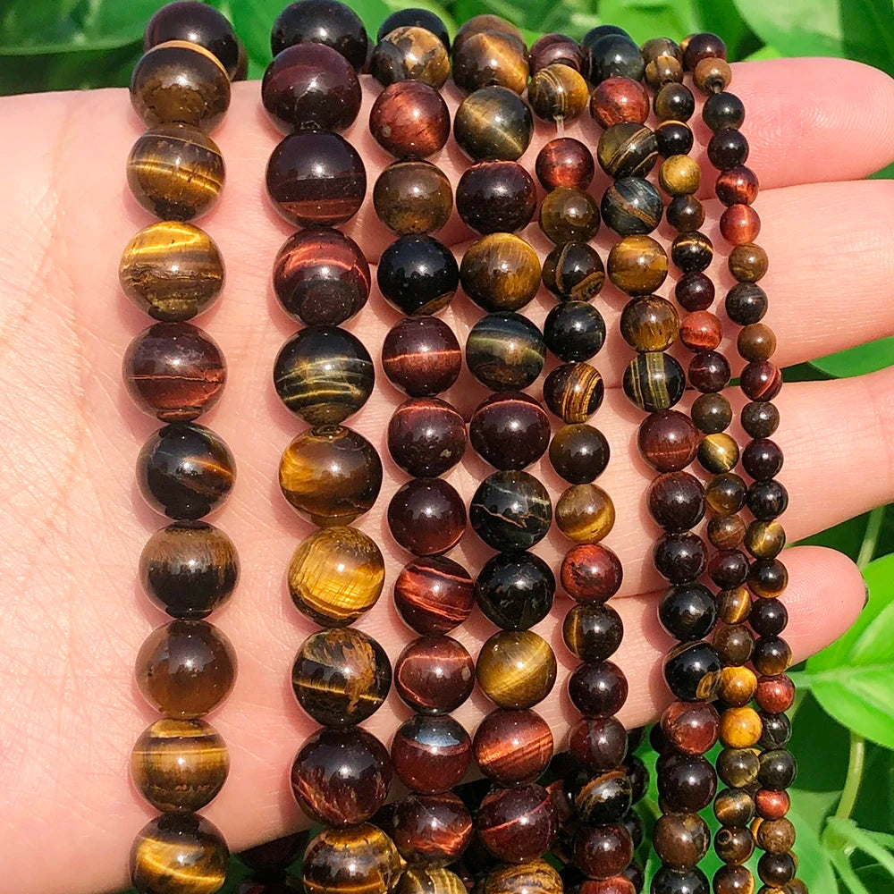 Natural Tiger Eye Stone Beads 4/6/8/10/12mm round Beads for DIY Jewelry Making Colorful Bracelet Necklace