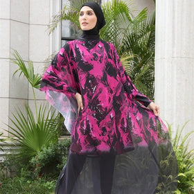 MOTIVE FORCE Popular Hot Selling Customized 4 Pieces Burkinis Modest Long Sleeve Islamic Swimsuits Muslim Swimwear for Women