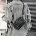 2024 Hot Fashion Small Mobile Phone Pu Leather Sport Side Chest Sling Crossbody Luggage Travel Shoulder Messenger Bag for Men