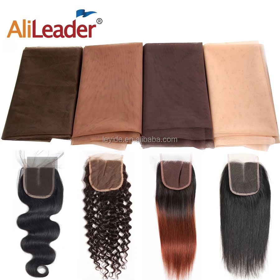 Lace Hair Net Transparent Invisible Swiss Lace Net Fabric Wig Caps Base Soft Material Closure Frontal Lace Nets for Making Wigs