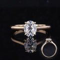 Starsgem Jewelry Gemstone 6*8mm Oval Cut DEF Vvs Diamond 14K Wedding Gold Moissaninte Ring