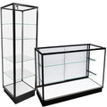 Custom Supermarket Aluminum Frame Tempered Glass Display showcase with Top Side Lights