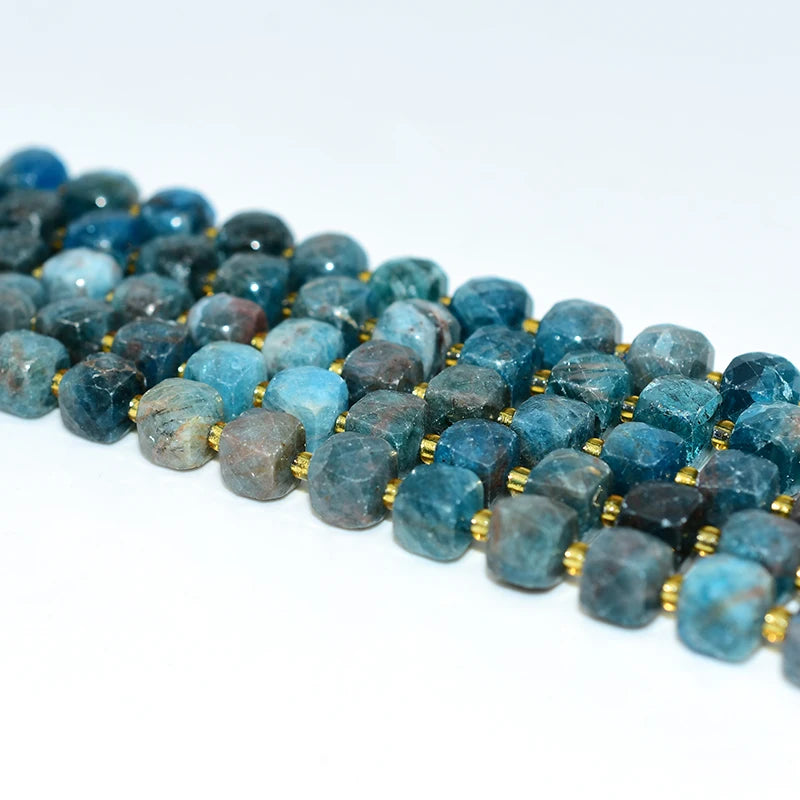 Factory Wholesale Price 100% Natural 8*8mm Faceted Apatite Loose Gemstone Beads