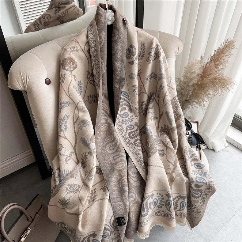Fashion Designer Beautiful Paisley PrintLarge Kashmiri Cashmere Pashmina Pasmina Shawls Scarves for Winter