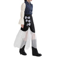 New Bowknot Spliced Mesh Irregular Half Skirt Slim Mid-length Fishtail Skirt Yamamoto Kaze Large  Size