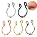 Minimalist Electroplating 316l Surgical Steel  U Shape False Nose Ring Stainless Steel Nose Clip Buckle