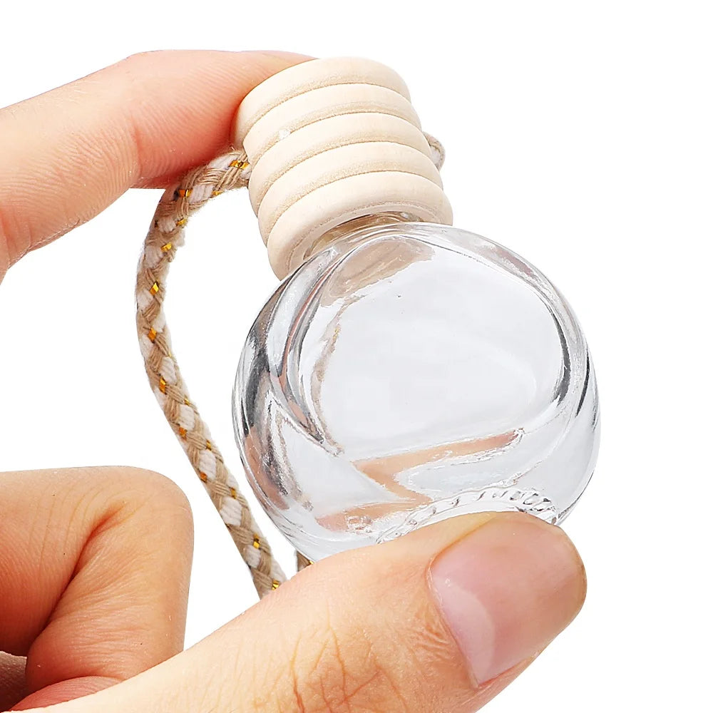 8ml Round Color Rope Car Perfume Diffusion Bottle Pendant Decoration Car air Fresh Perfume Empty Bottle