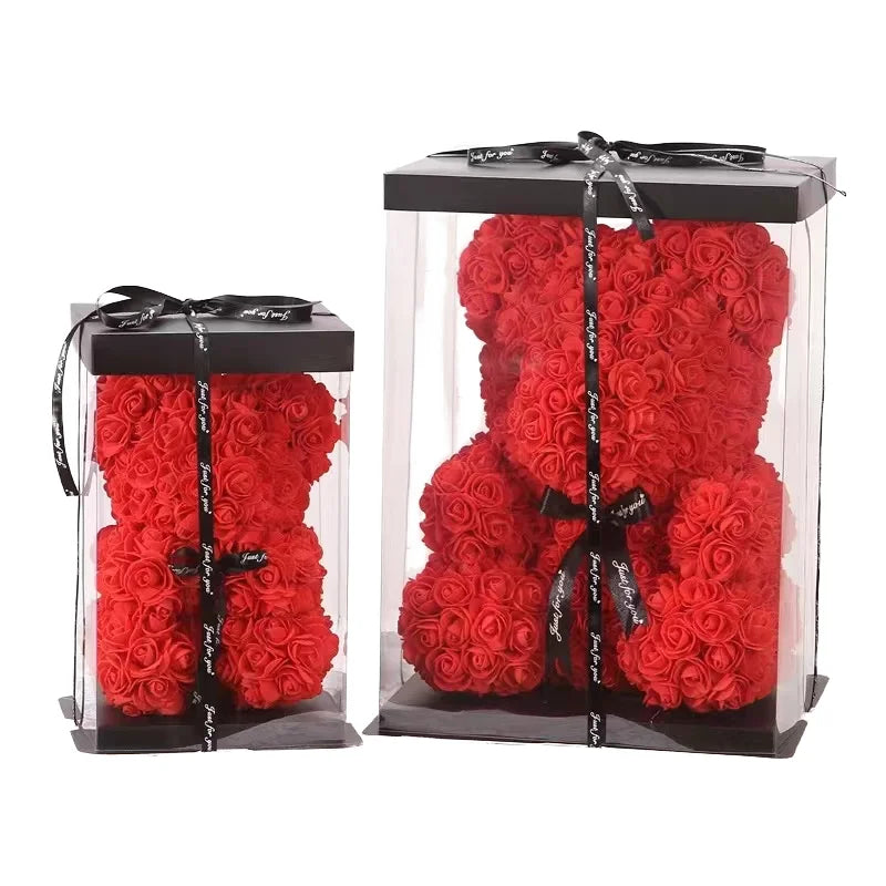 Wholesale Custom 25cm Teddy Bear Gift Box Foam/PE Rose Bear Christmas Valentine's Day Mother's Day Graduation Gifts Thanksgiving
