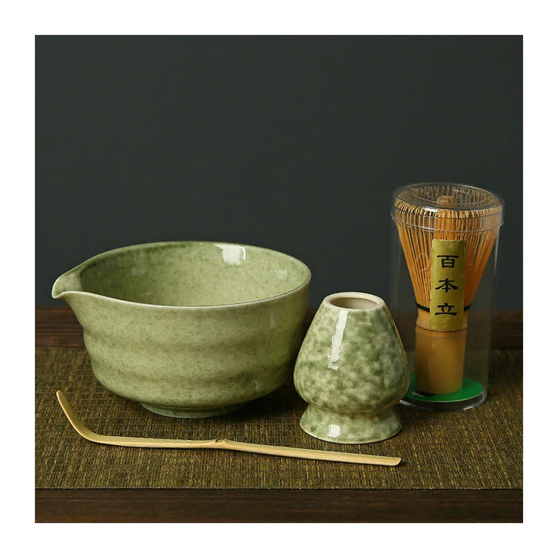 Wholesale Ceremonial Japanese Tea Tool Matcha Whisk Set Customized Matcha Set Gift Box With Bamboo Whisk and Ceramics Bowl