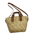 Wholesale Fashion Large Capacity Women's Summer Beach Tote Bag Wheat Straw Woven Two Leather Handles Wholesale Fashion Supplier