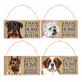 Wall Hanging Wooden Decorative Sign Plaque Painted Welcome Sign for Pet Dog Lovers for Home Living Room Bedroom Wedding Decor