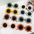 CONCHEN 2025 New Children Sun Glasses Frosted Round Flower Frame UV400 Sunglasses Party Gift Cute Girls Flower Kids Sunglasses