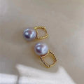 E2100  9-10mm DIY Natural Freshwater Pearl Charm Earrings Mounting Accessory 925 Sterling Silver Gold Plated  Jewelry for Women