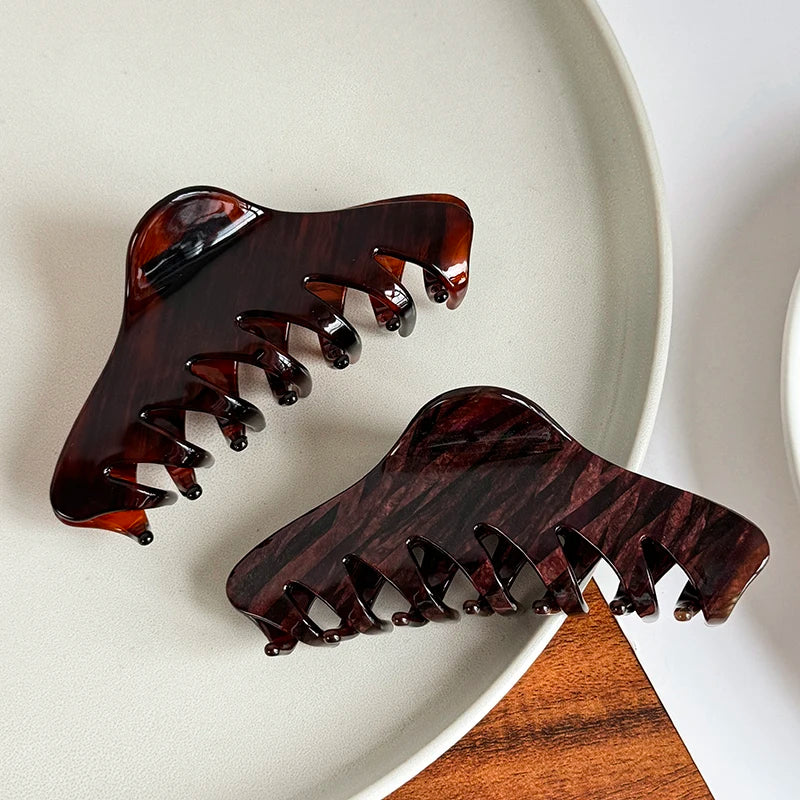 French High-Grade Female Half Hair Clip Acetic Acid Dark Lady Shark Back of Head Hair Accessories