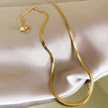 Tarnish Free Gold Plated Stainless Steel Choker Necklace Fashion Waterproof Blade Chainn Heart Shaped Pendant Necklace for Women