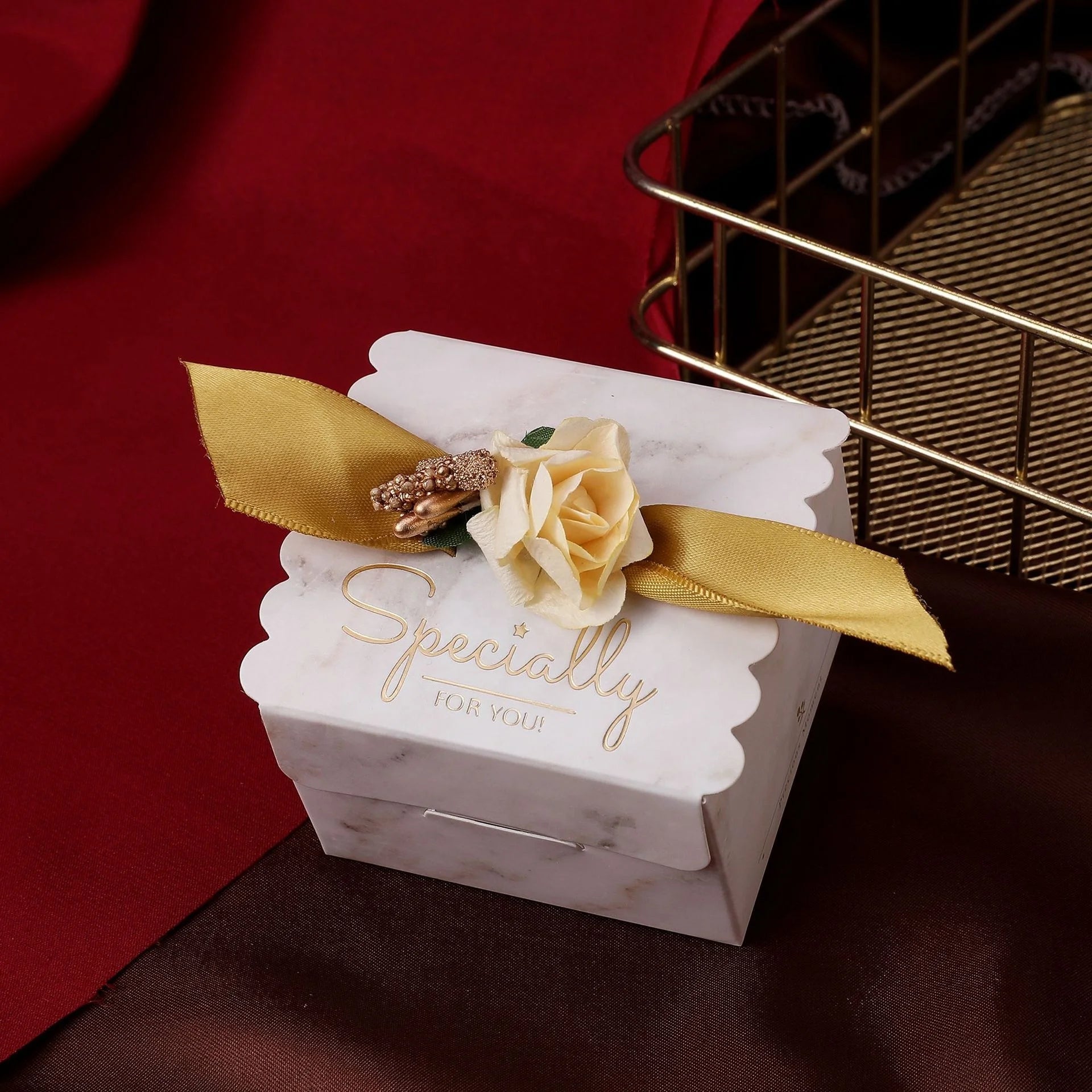 CSMD China Supplier Cheap Price Wholesale Party Favors Fancy pink Color Empty Chocolate Marbling Candy Packaging Box for Wedding