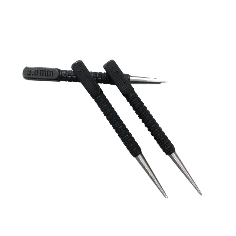 3 Piece Set Black 1.5/2/3mm Sample Punch Nail Drilling Fixed-Point Punch Positioner Wood Material Industrial Grade Punch