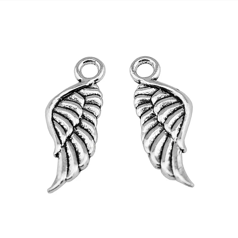 21x8mm Metal Angel Wing Pendant for Jewelry Making Jewelry Charm Pendant Accessory