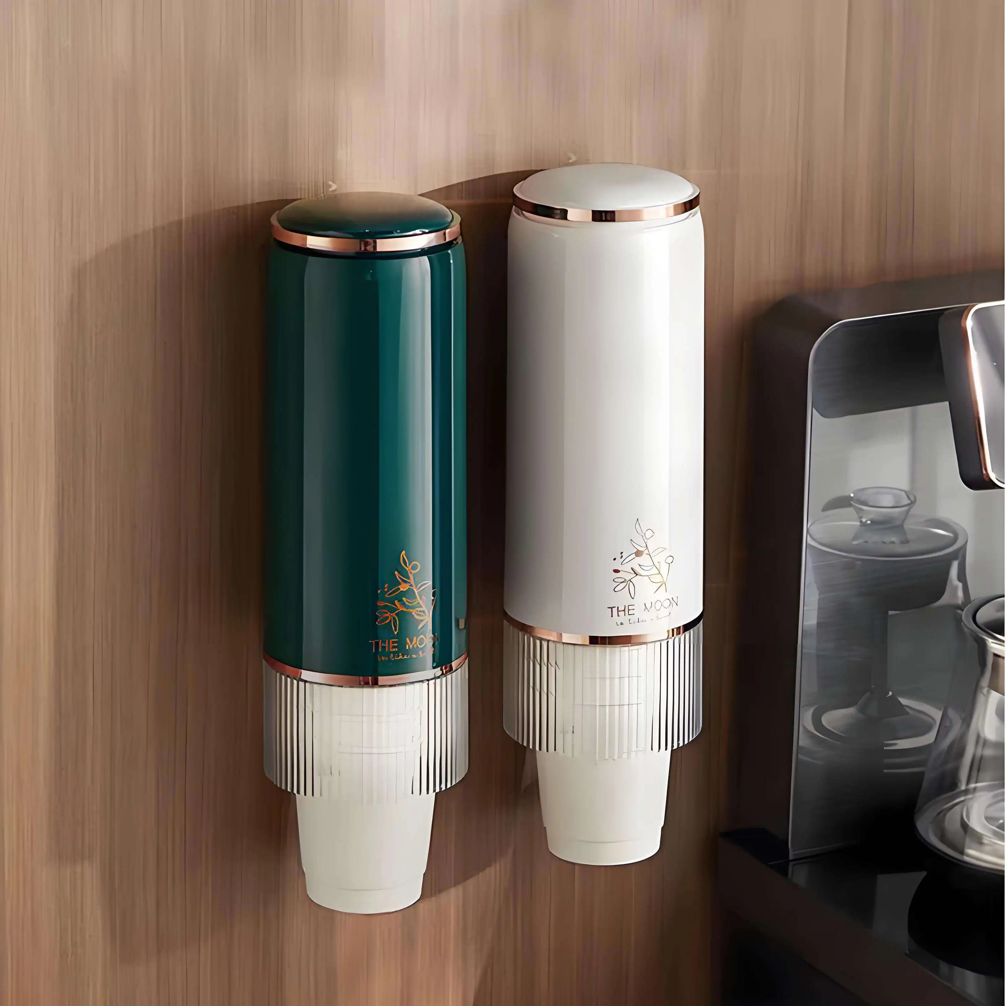 Hot Sale Luxury Disposable Paper Cup Dispenser Light Wall Mounted Plastic Cup Holder Rack